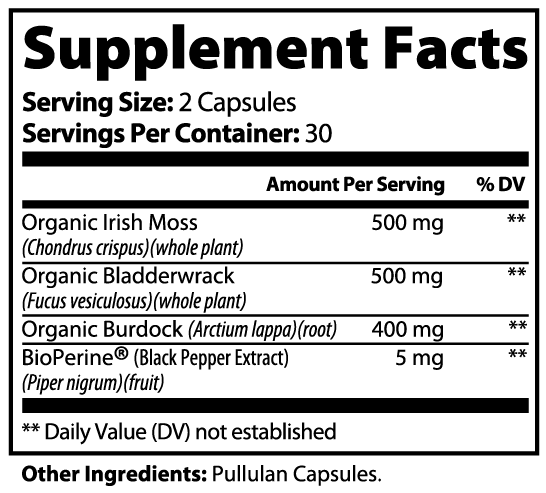Sea Moss Complex with Irish Moss, Bladderwrack & Burdock