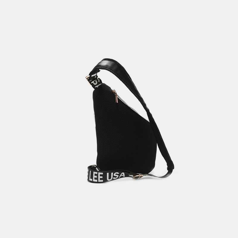 Colorful Kisses-Vegan Leather Leopard & Lip Pattern Crossbody Bag