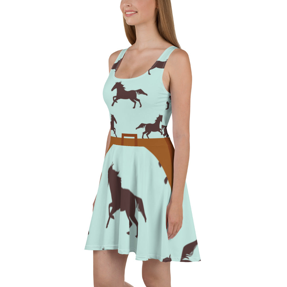 Wild Horses-Flare Dress(with buckle)