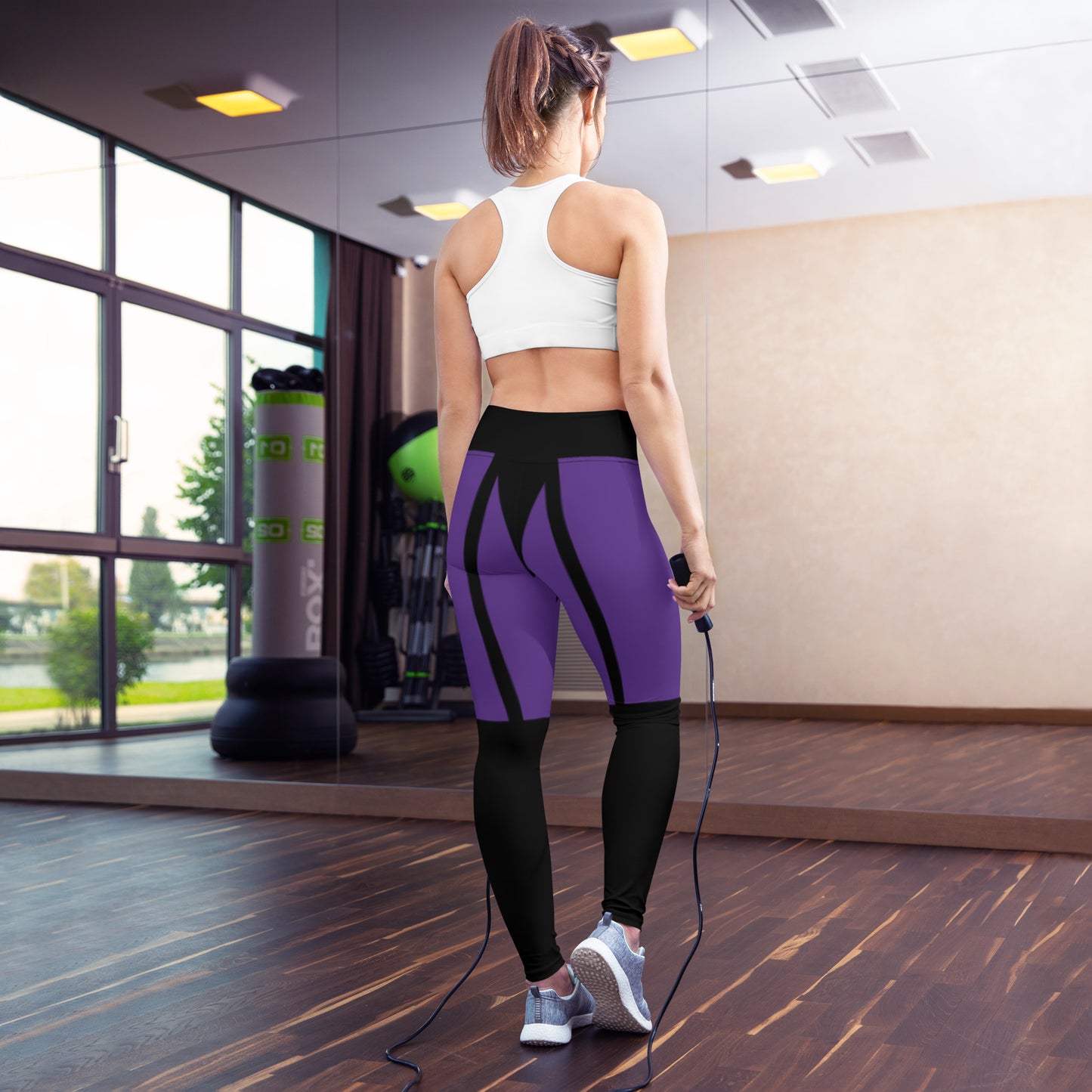 Garter leggings(purple&black)