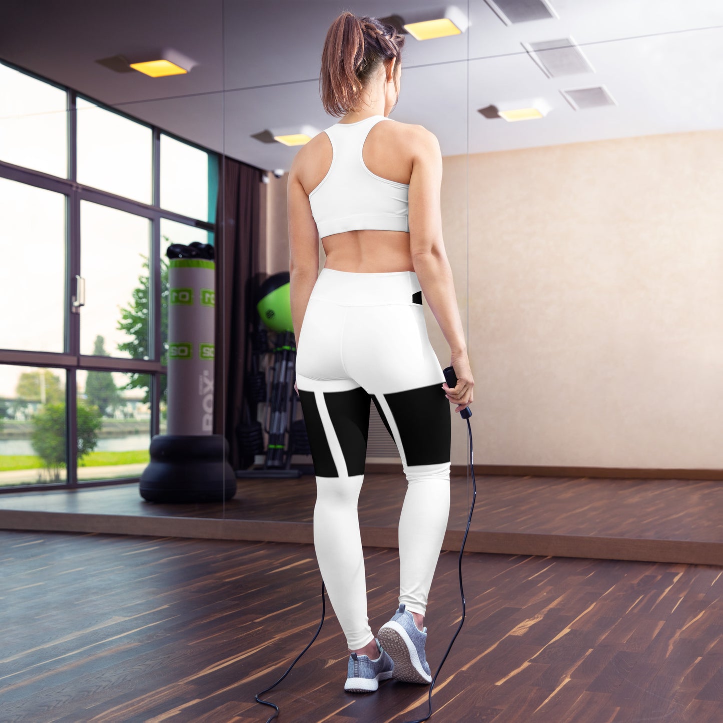 Baby Girl Garter Leggings- Black&White