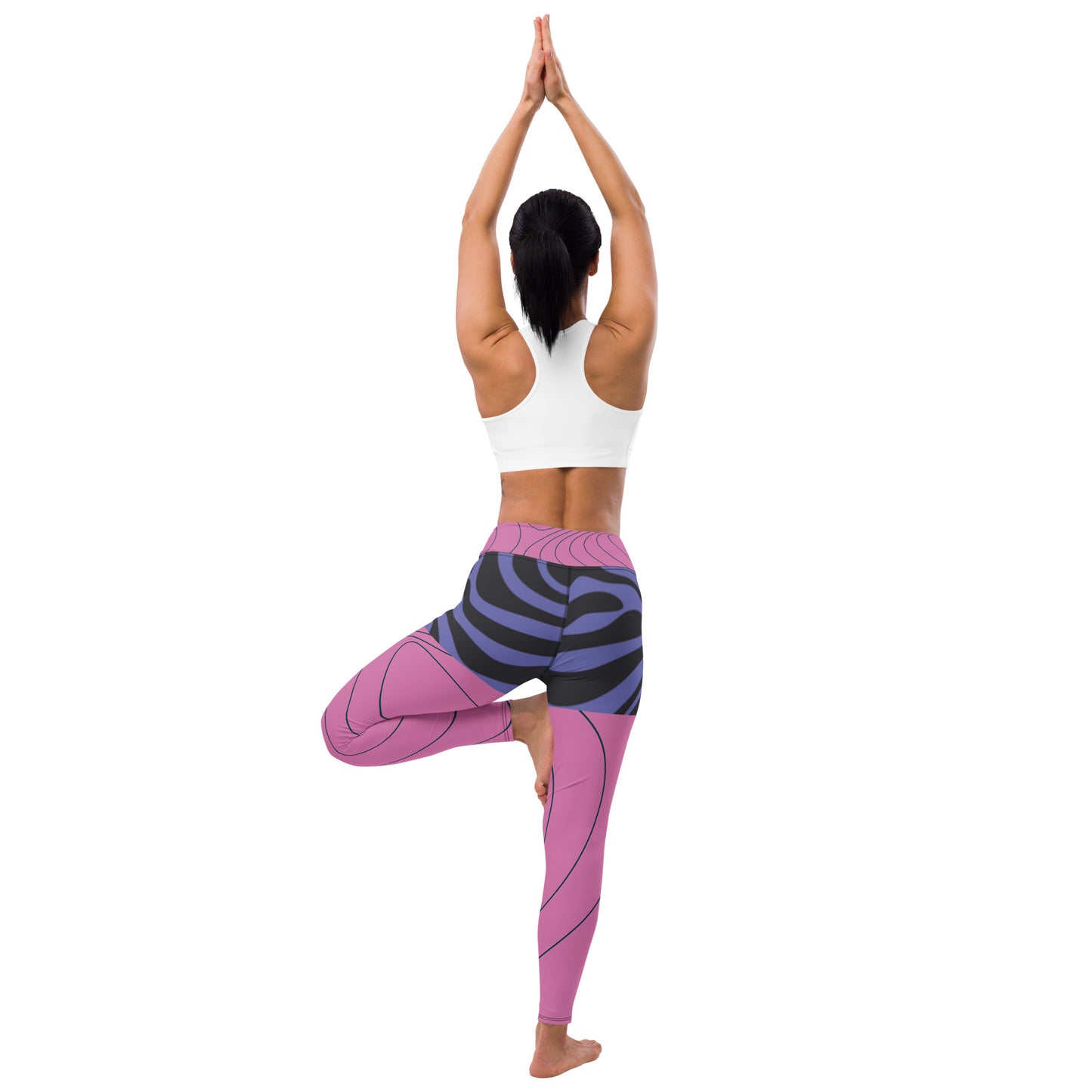 Pink&Purple Swirl-Retro Highwaist Leggings(version 3)
