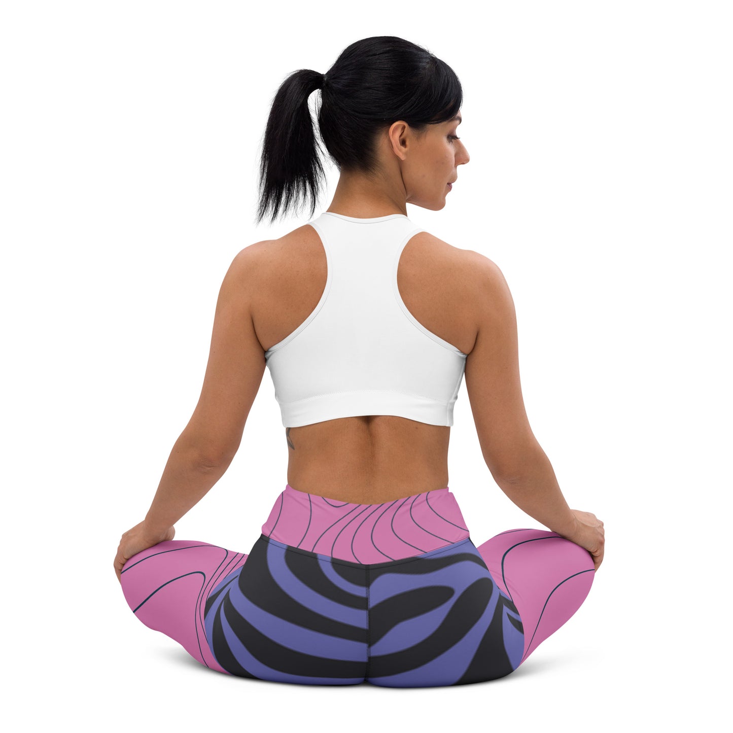 Pink&Purple Swirl-Retro Highwaist Leggings(version 3)