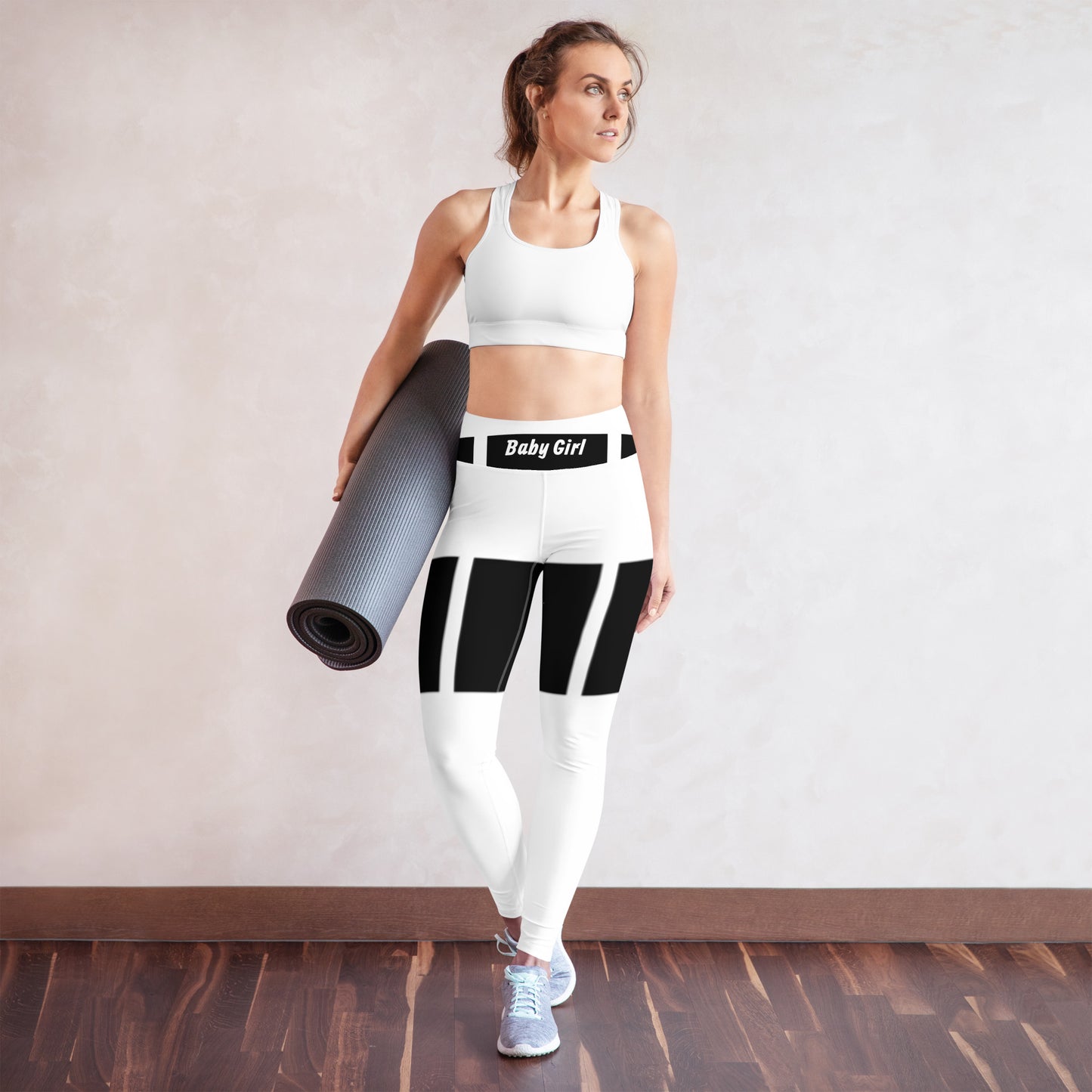 Baby Girl Garter Leggings- Black&White