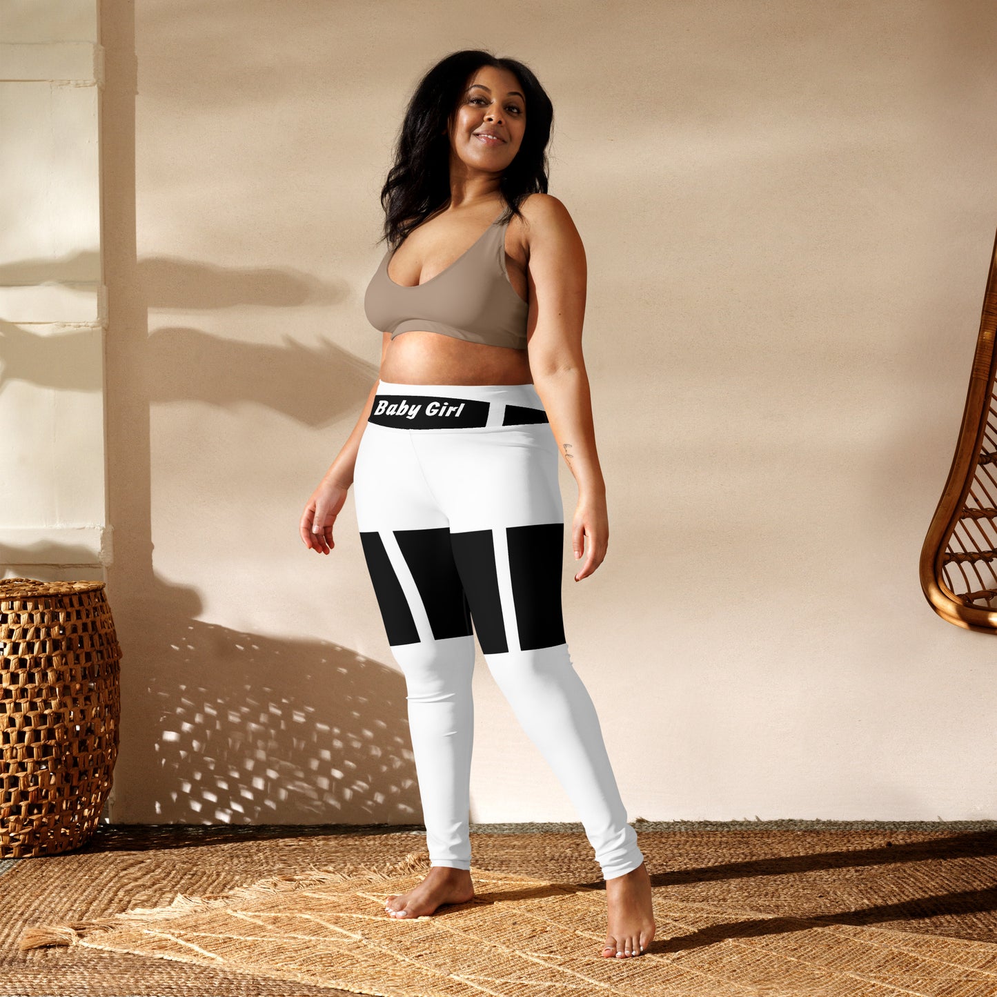 Baby Girl Garter Leggings- Black&White