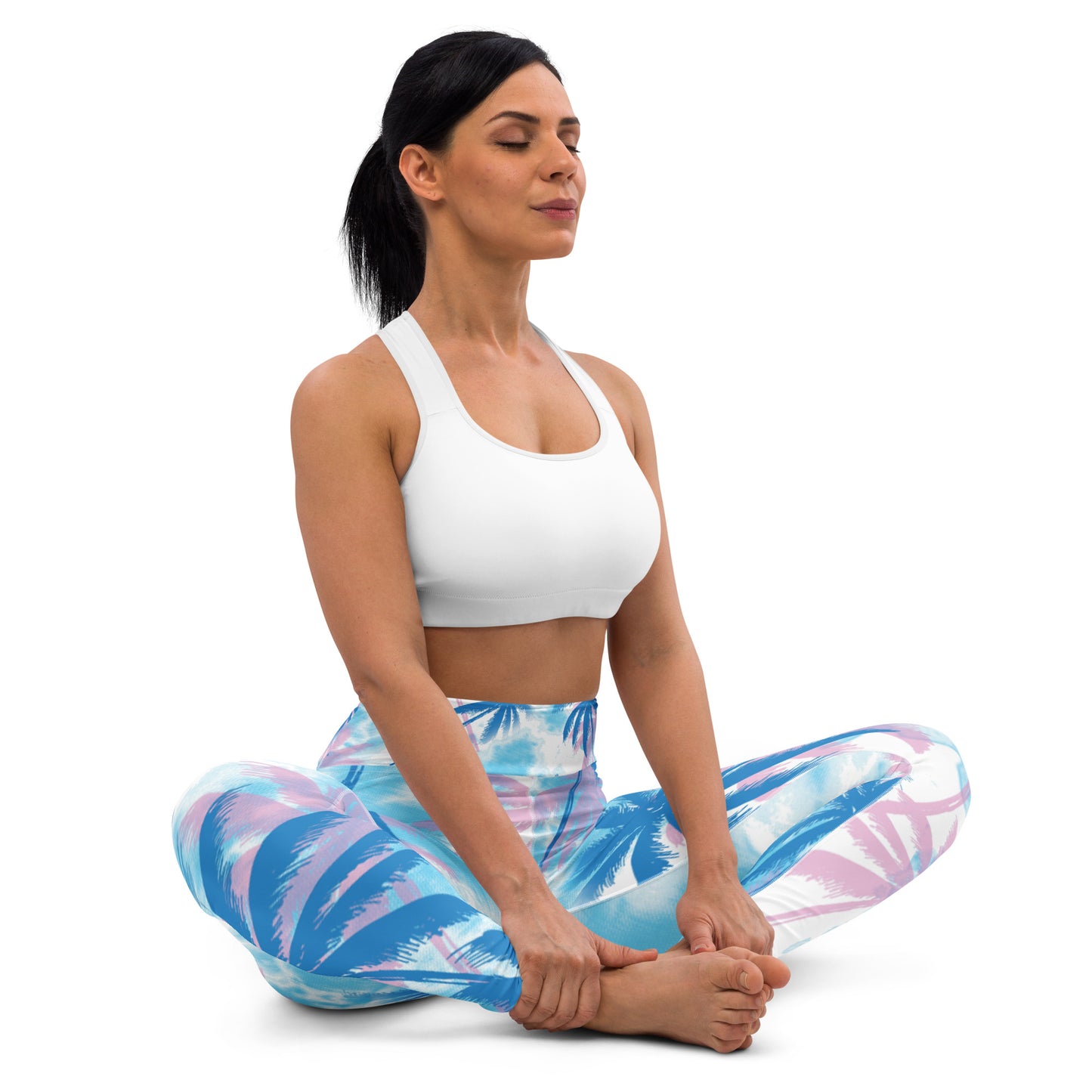 Blue Tropical-Highwaist Legging