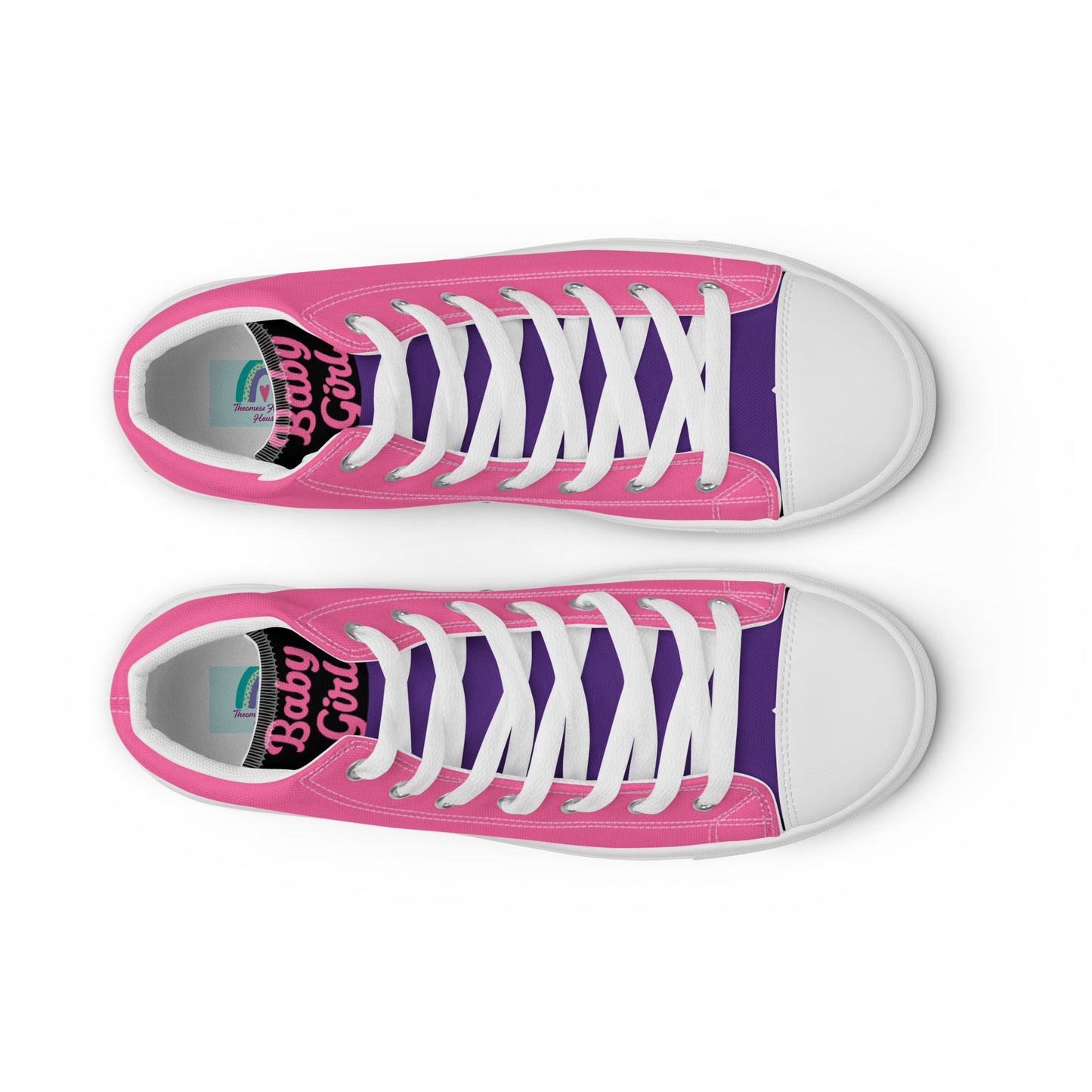 Babygirl- High Top Canvas Shoes(Pink&Black)