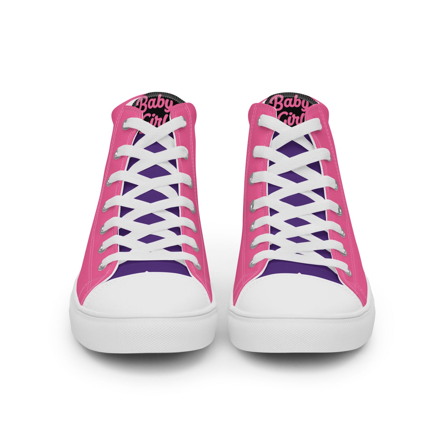 Babygirl- High Top Canvas Shoes(Pink&Black)