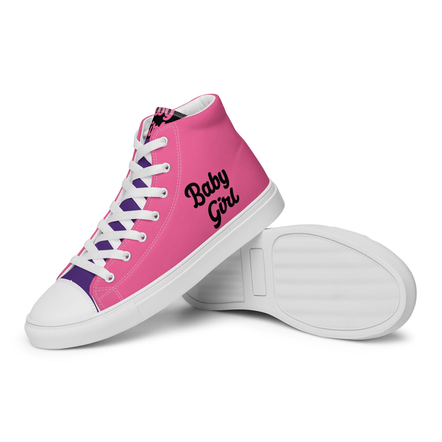 Babygirl- High Top Canvas Shoes(Pink&Black)