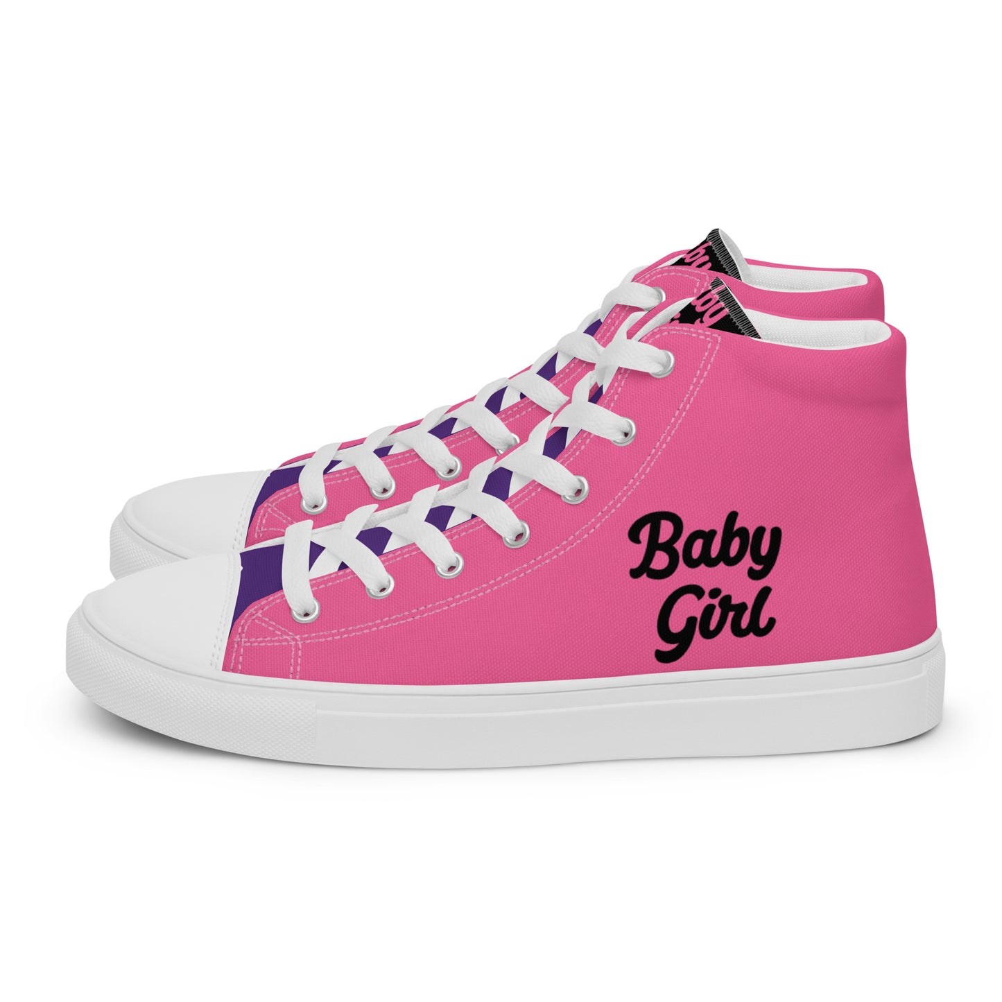 Babygirl- High Top Canvas Shoes(Pink&Black)