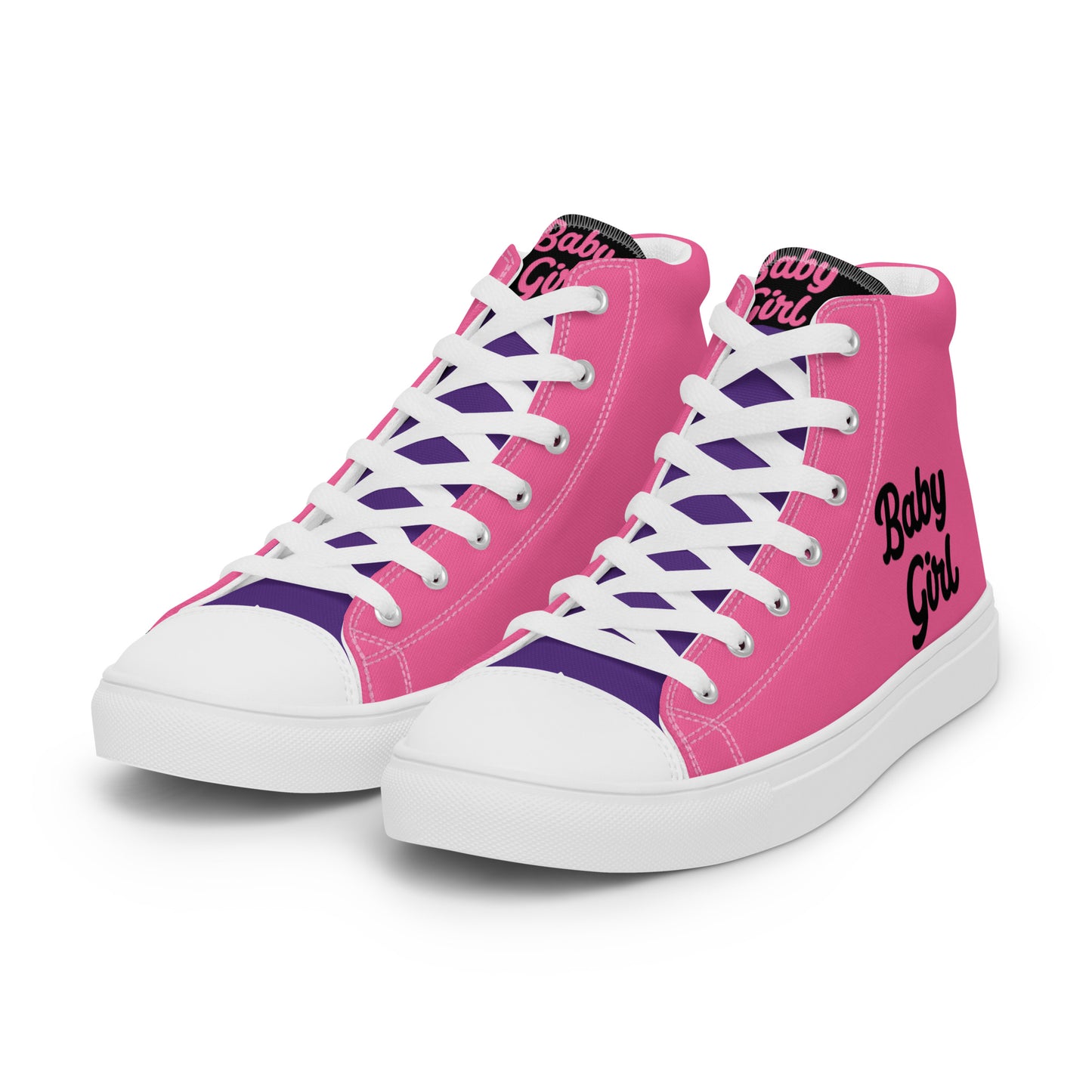 Babygirl- High Top Canvas Shoes(Pink&Black)