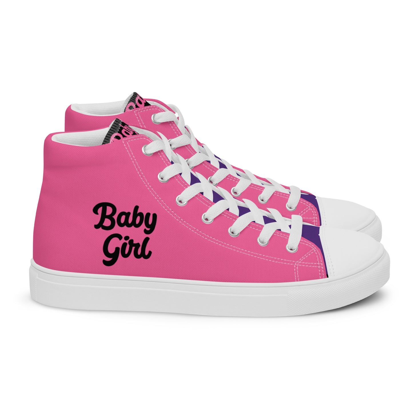 Babygirl- High Top Canvas Shoes(Pink&Black)