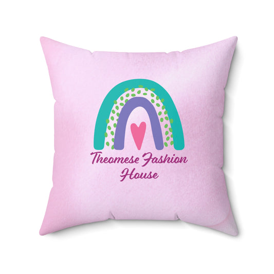 Fairy Pink-Spun Polyester Square Brand Pillow