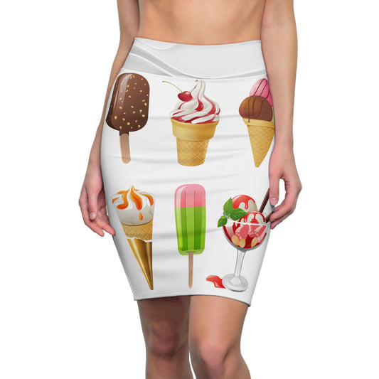 Remixed-Ice Cream Pencil Skirt