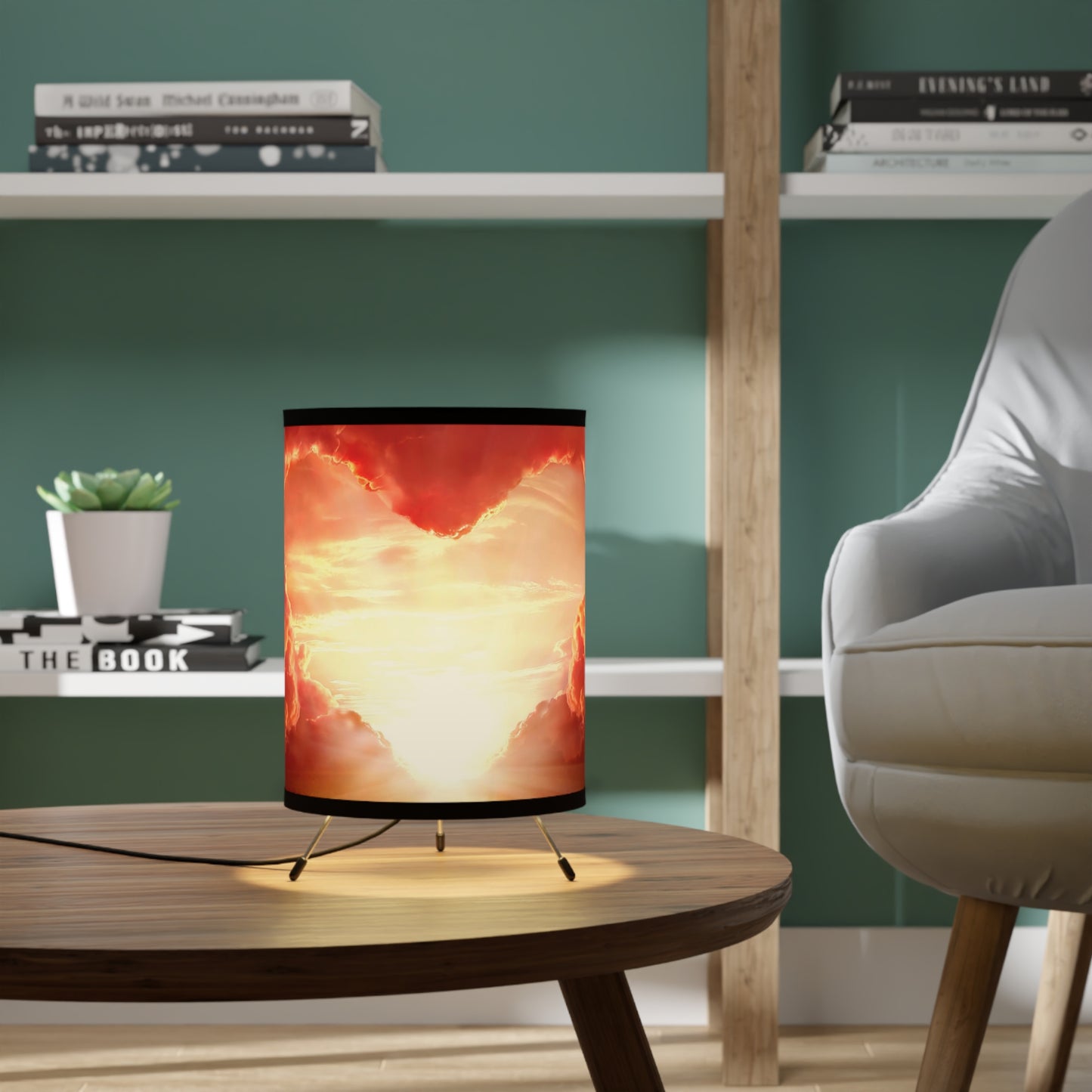 Loving Light-Tripod Lamp with High-Res Printed Shade, US\CA plug