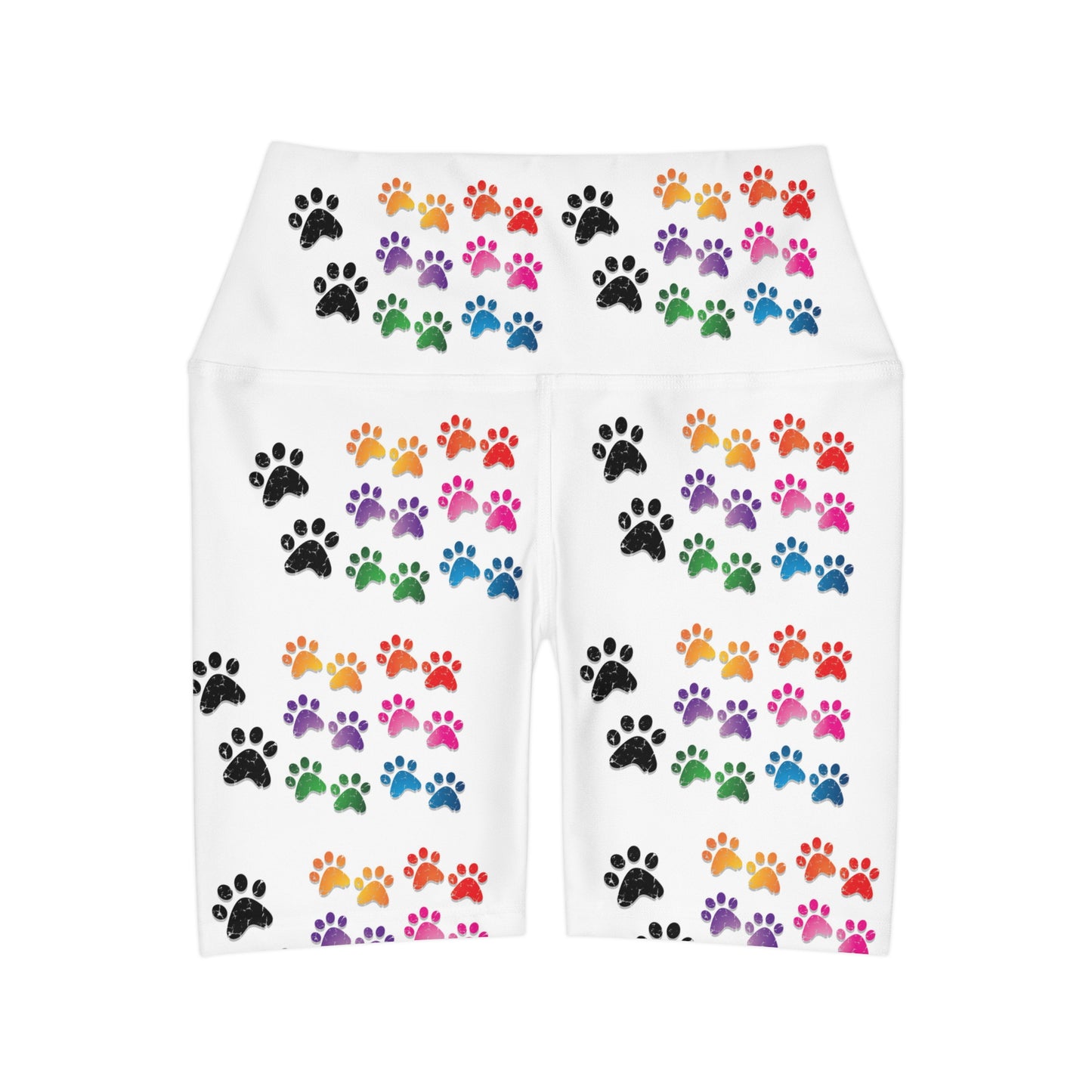 Pink Paws-High Waisted Shorts