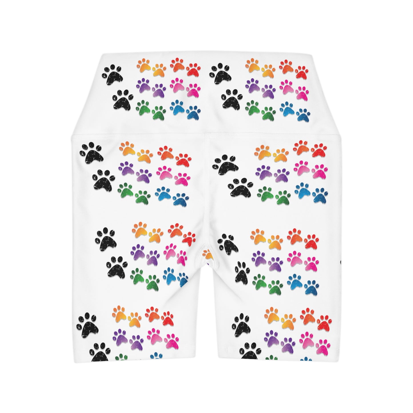 Pink Paws-High Waisted Shorts