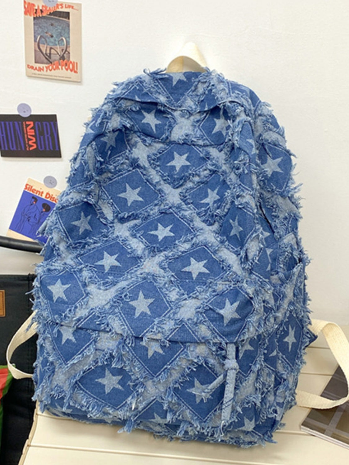 Star Denim Backpack Bag