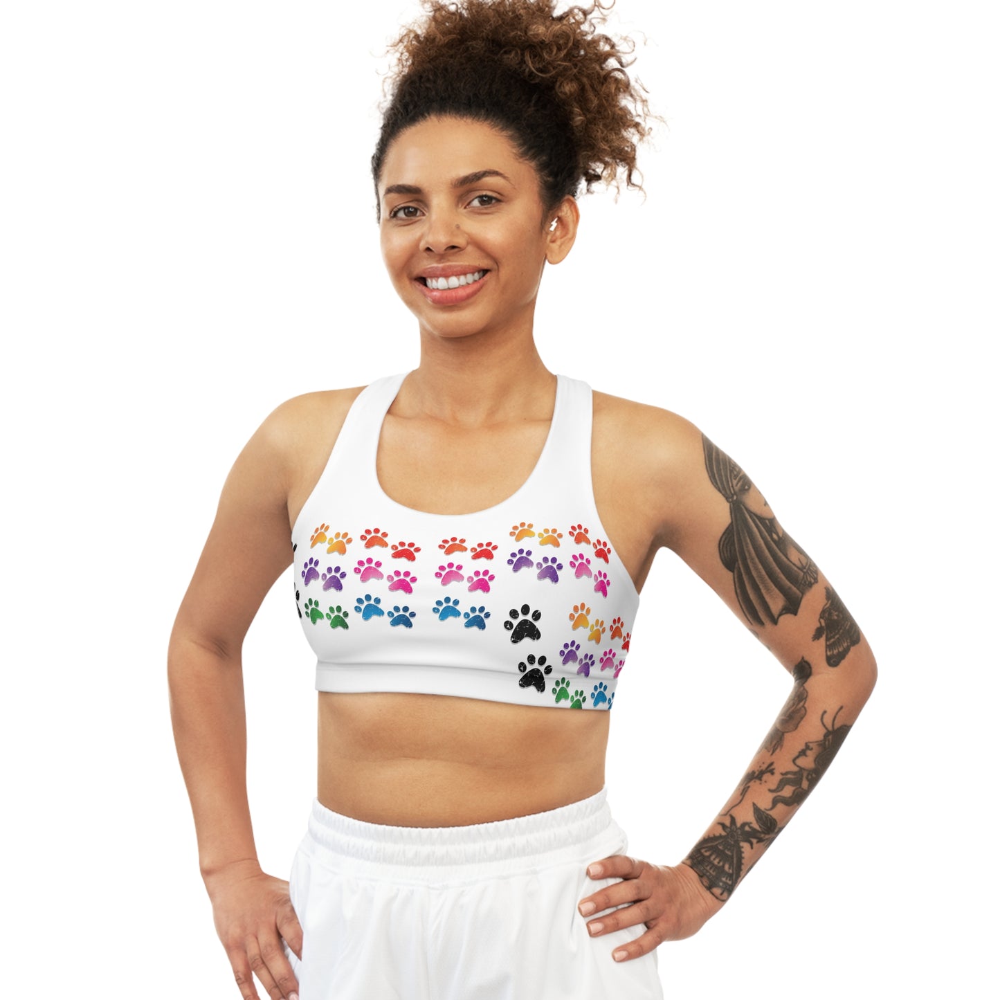 Pink Paws-Sports Bra