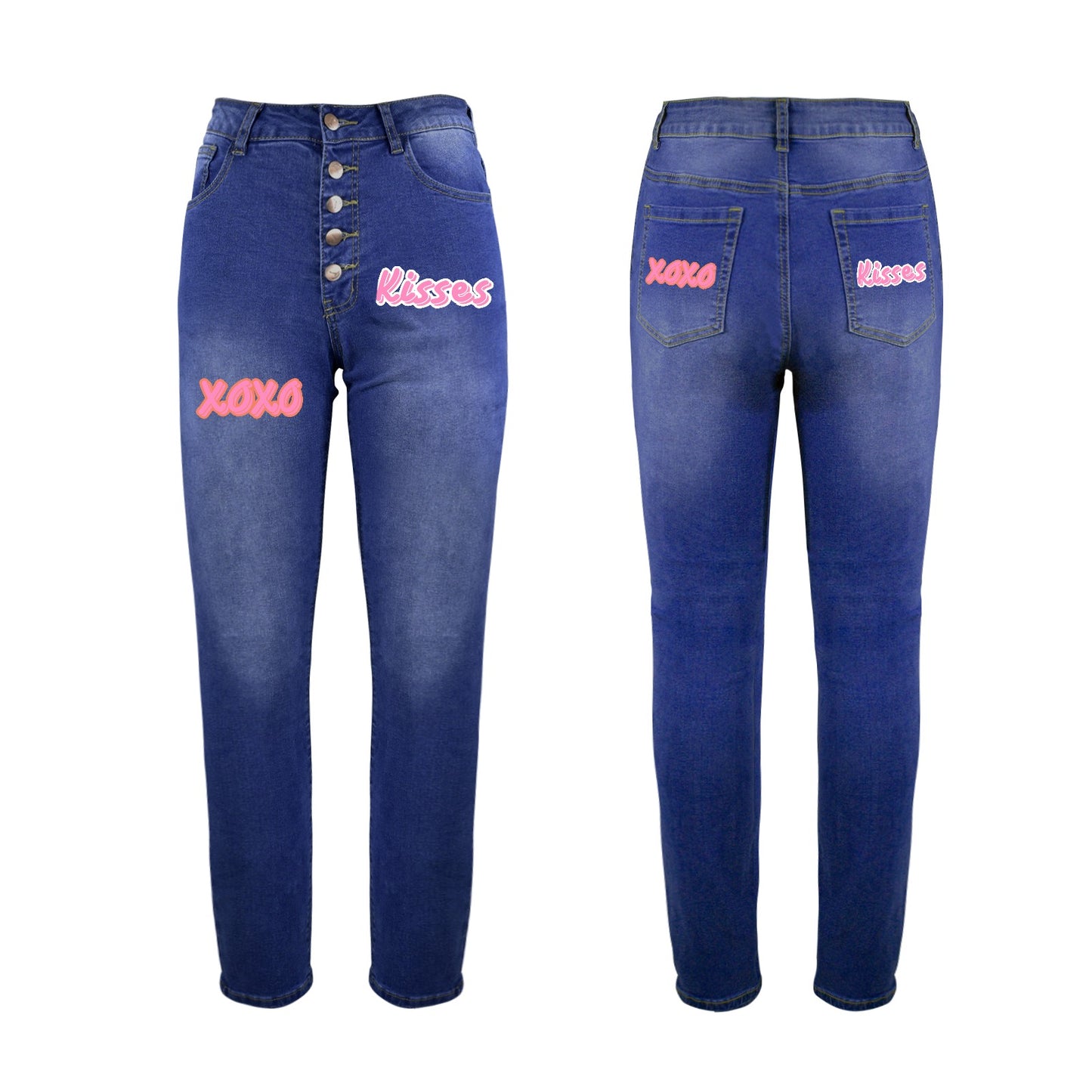 Sweet Kisses 2-Womens Jeans(High Waist)