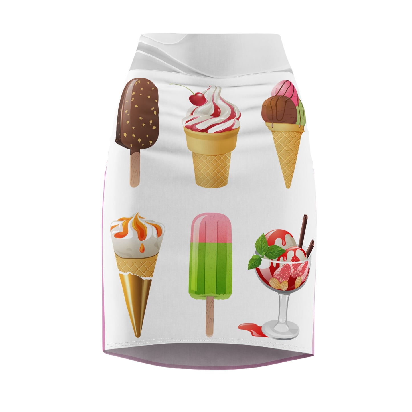 Remixed-Ice Cream Pencil Skirt