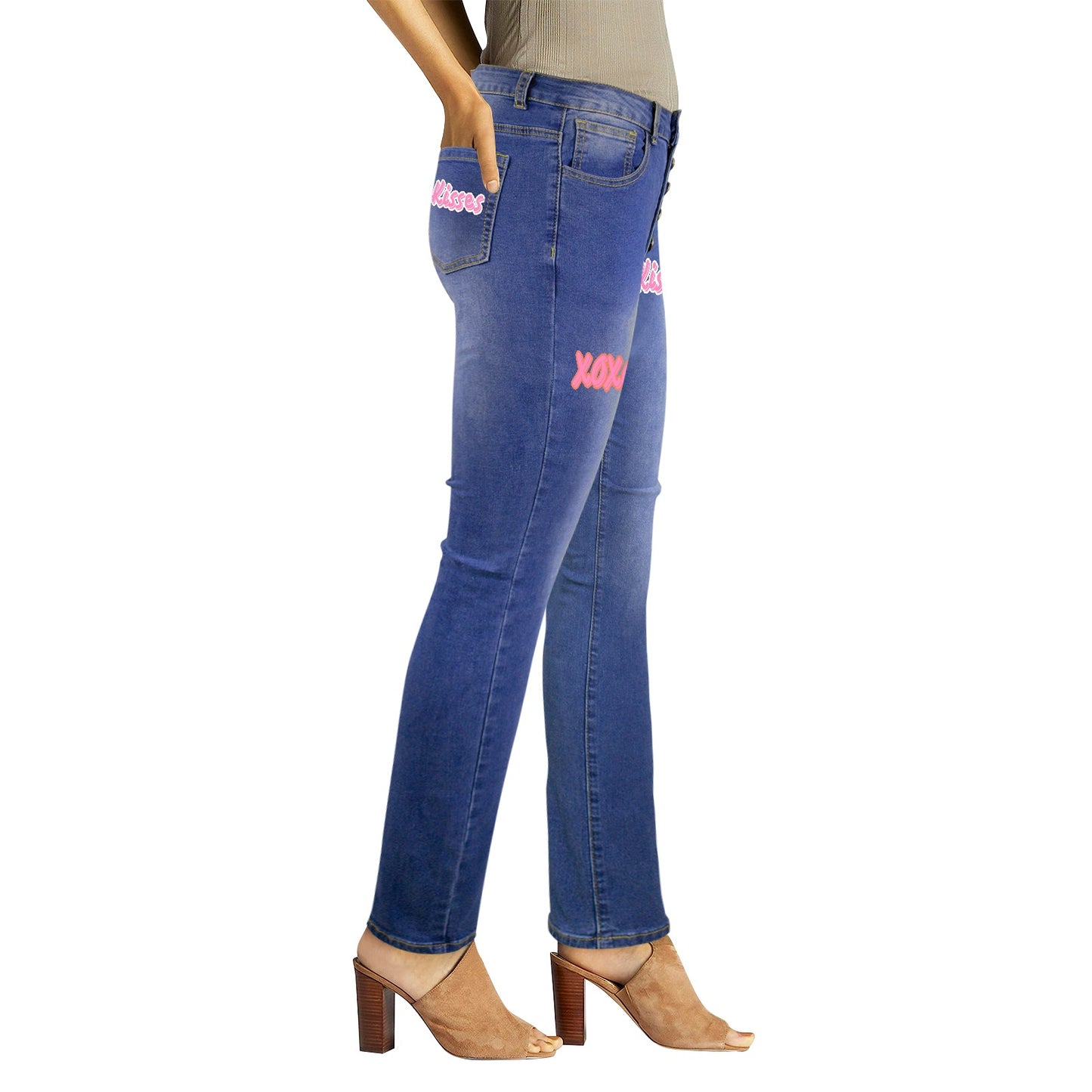 Sweet Kisses 2-Womens Jeans(High Waist)