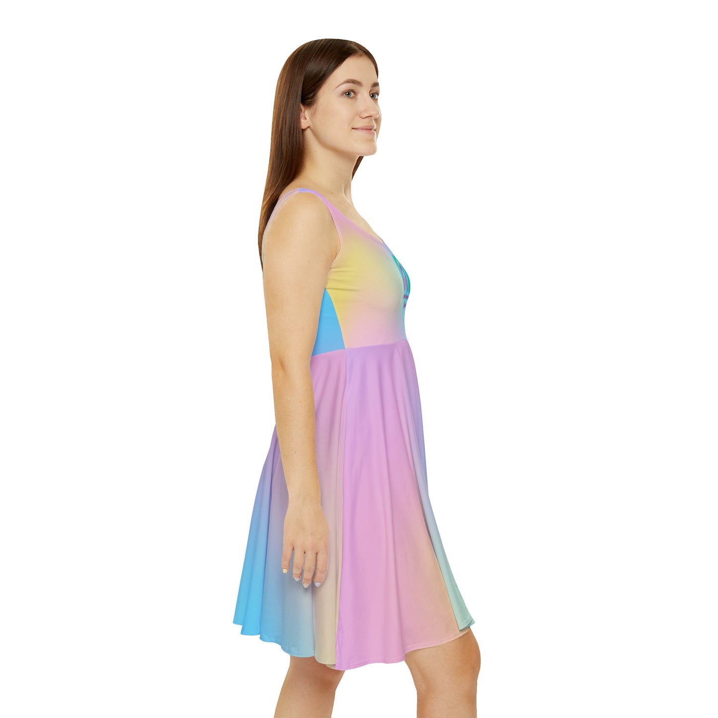 Fluffy Rainbow-Signature Flare Dress