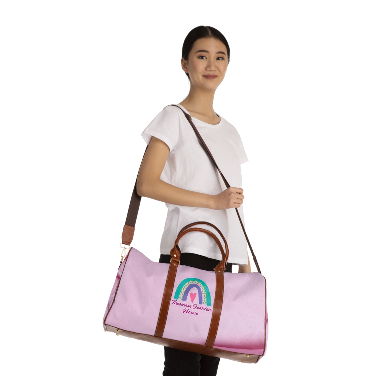 Pink Signature-Waterproof Travel Bag