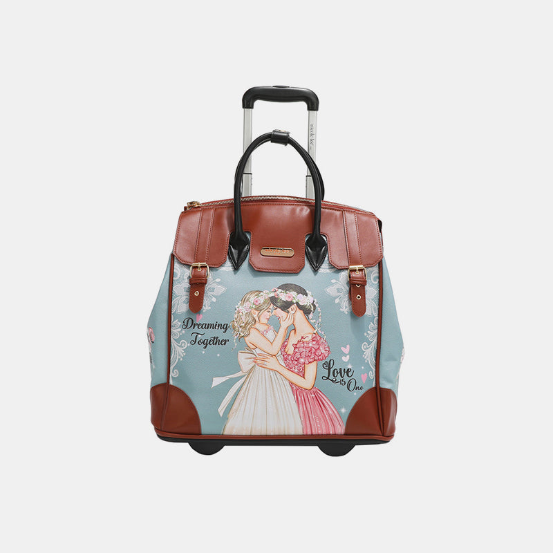 You Go Girl!- Printed Rolling Tote Bag