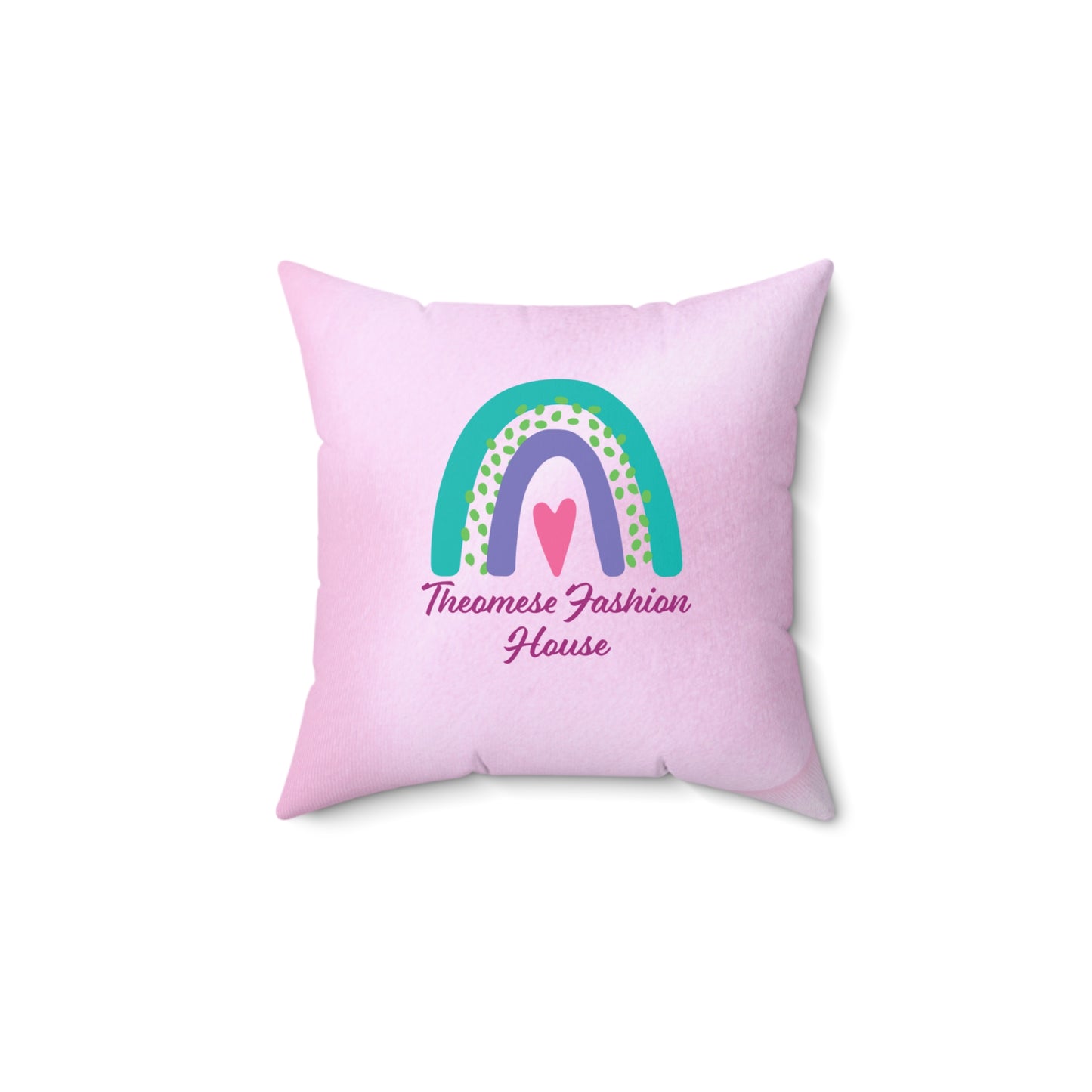 Fairy Pink-Spun Polyester Square Brand Pillow
