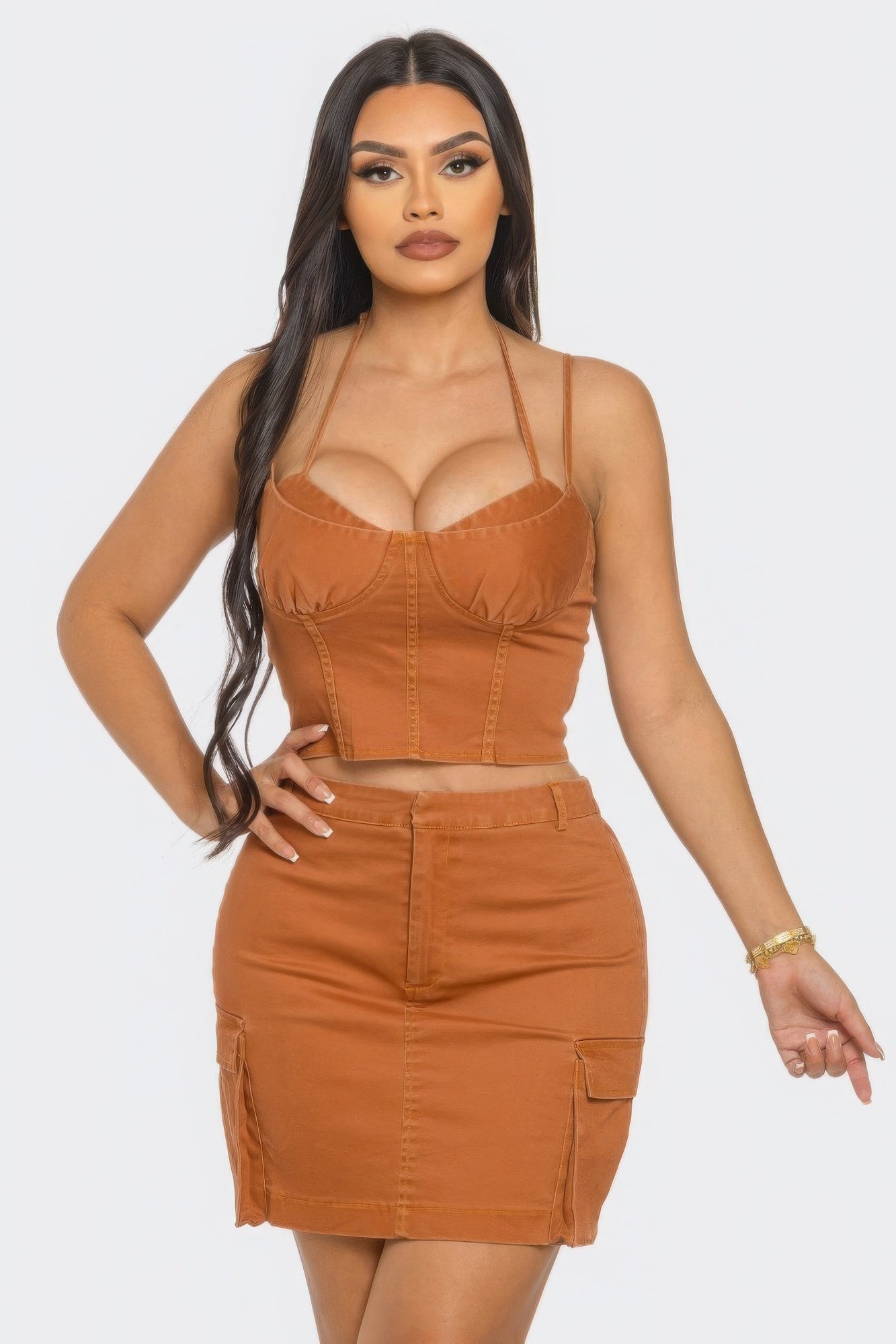 Arabian Tan-Skirt Set