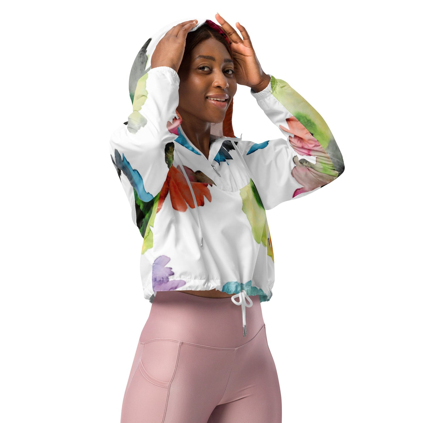 Abstract Cropped Windbreaker - Theomese Fashion House