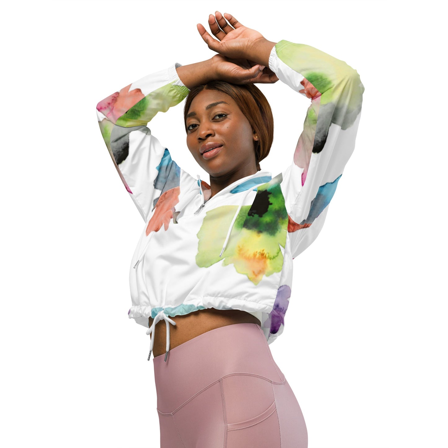 Abstract Cropped Windbreaker - Theomese Fashion House