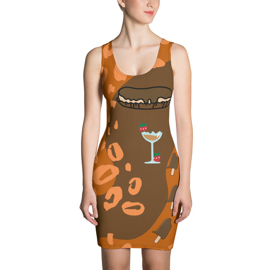 Chocolate Strawberry 🍓 Dream-Bodycon Dress