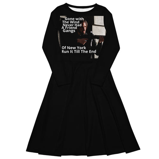 Unisex-Sin City- Long sleeve midi Dress