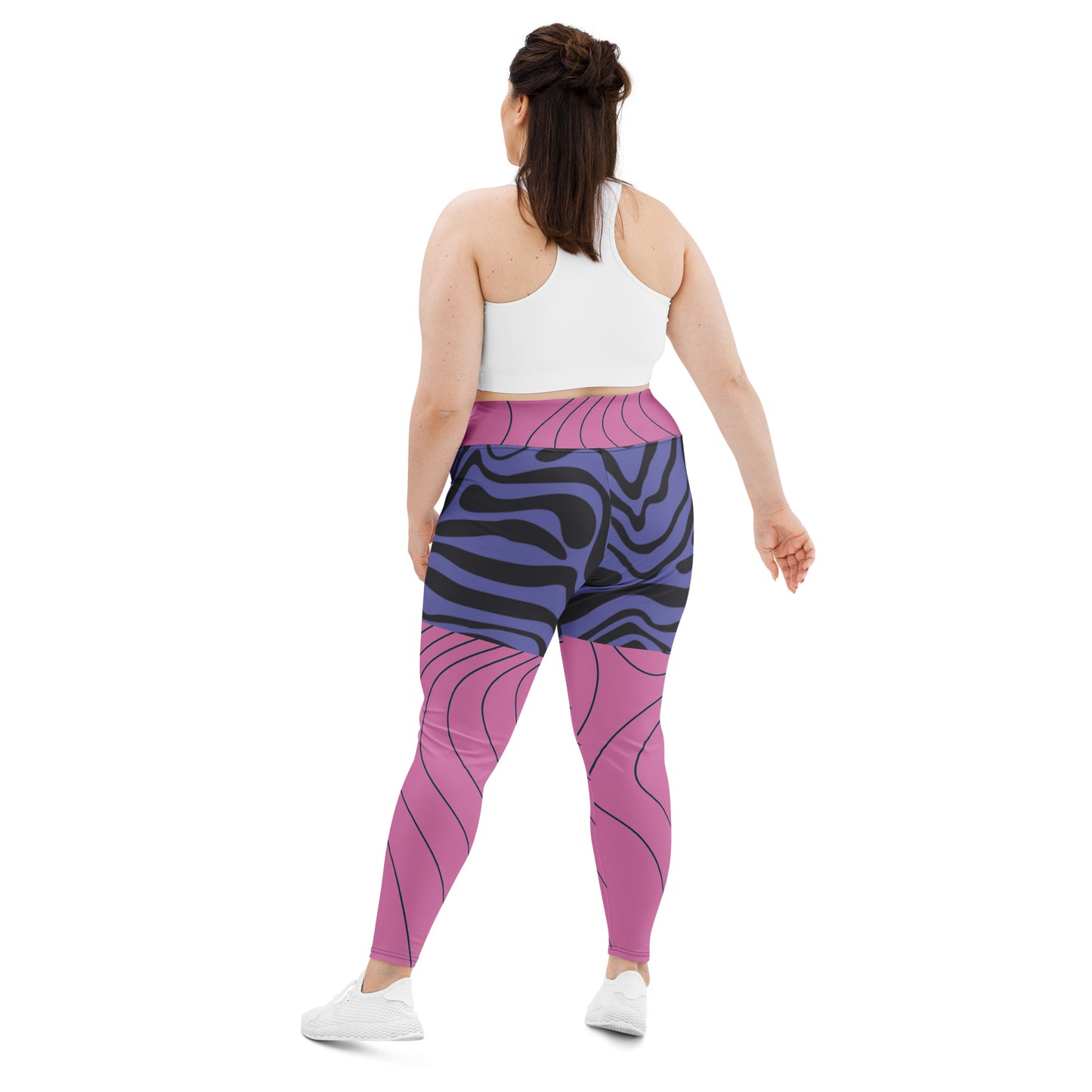 Pink&Purple Swirl Retro High Waist-Plus Size Leggings