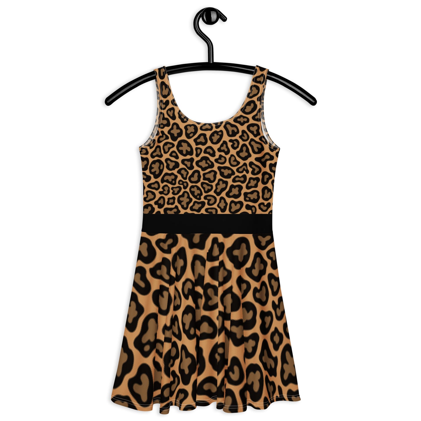 Cheetah Flare Dress-With vest&belt design
