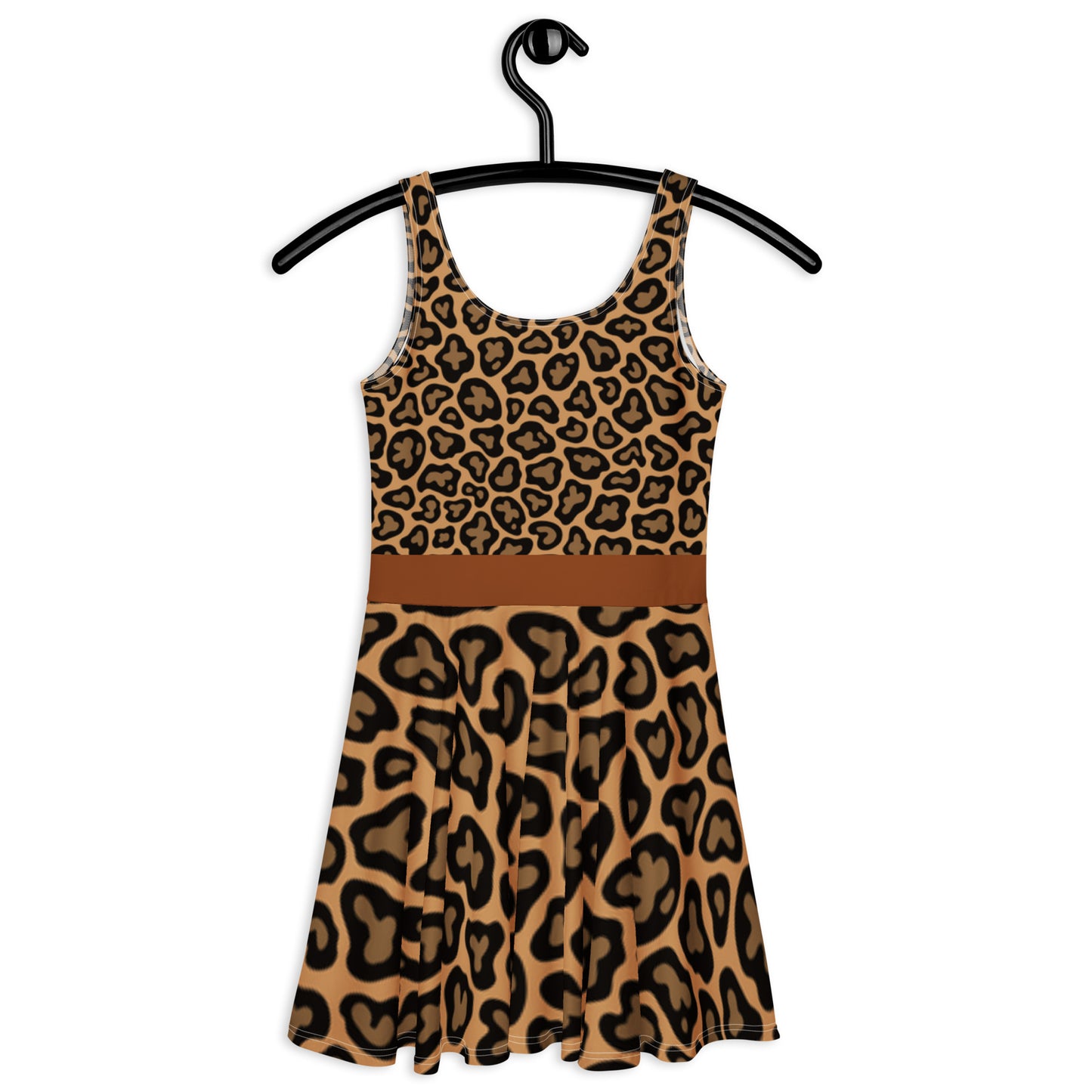 Cheetah Flare Dress-With Vest &Brown Belt Design