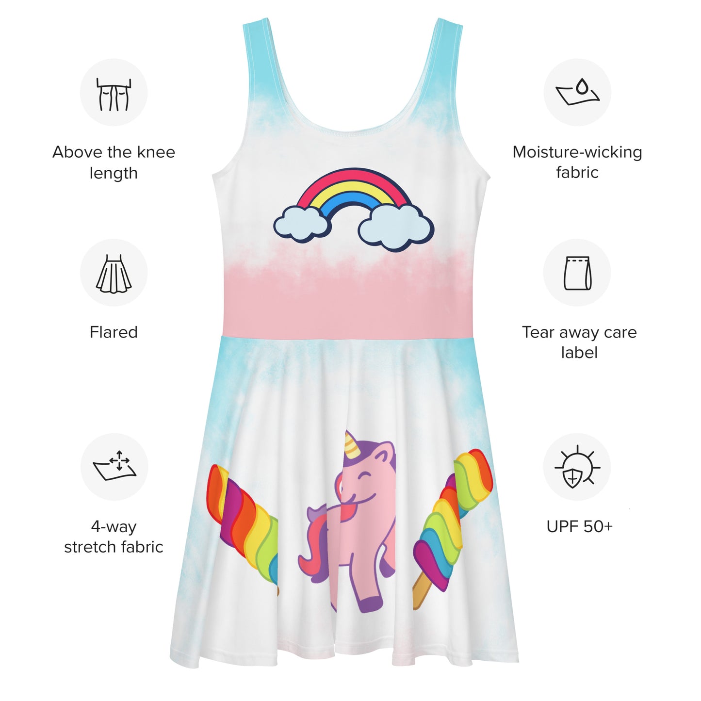 Colorful Unicorn-Flare Dress
