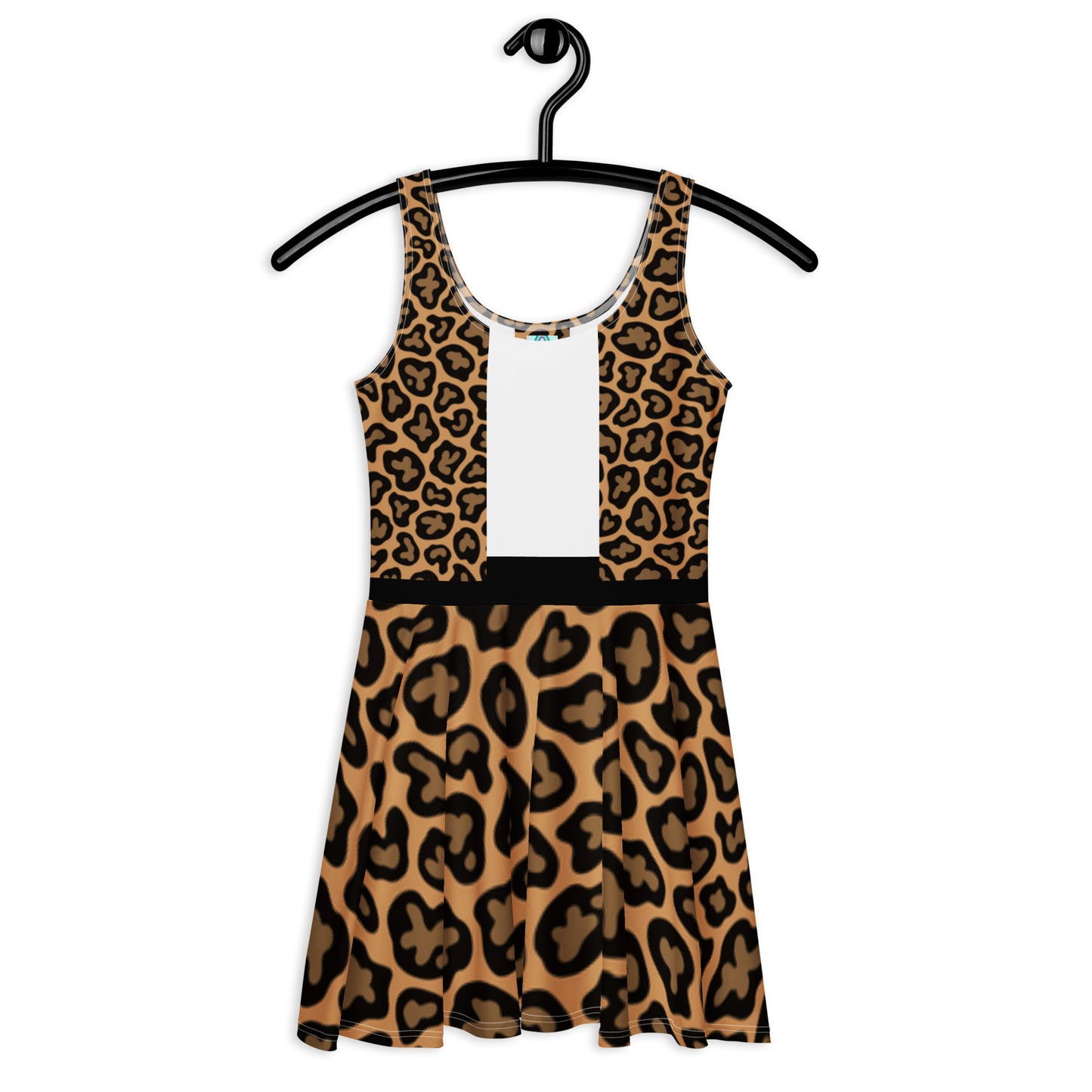 Cheetah Flare Dress-With vest&belt design