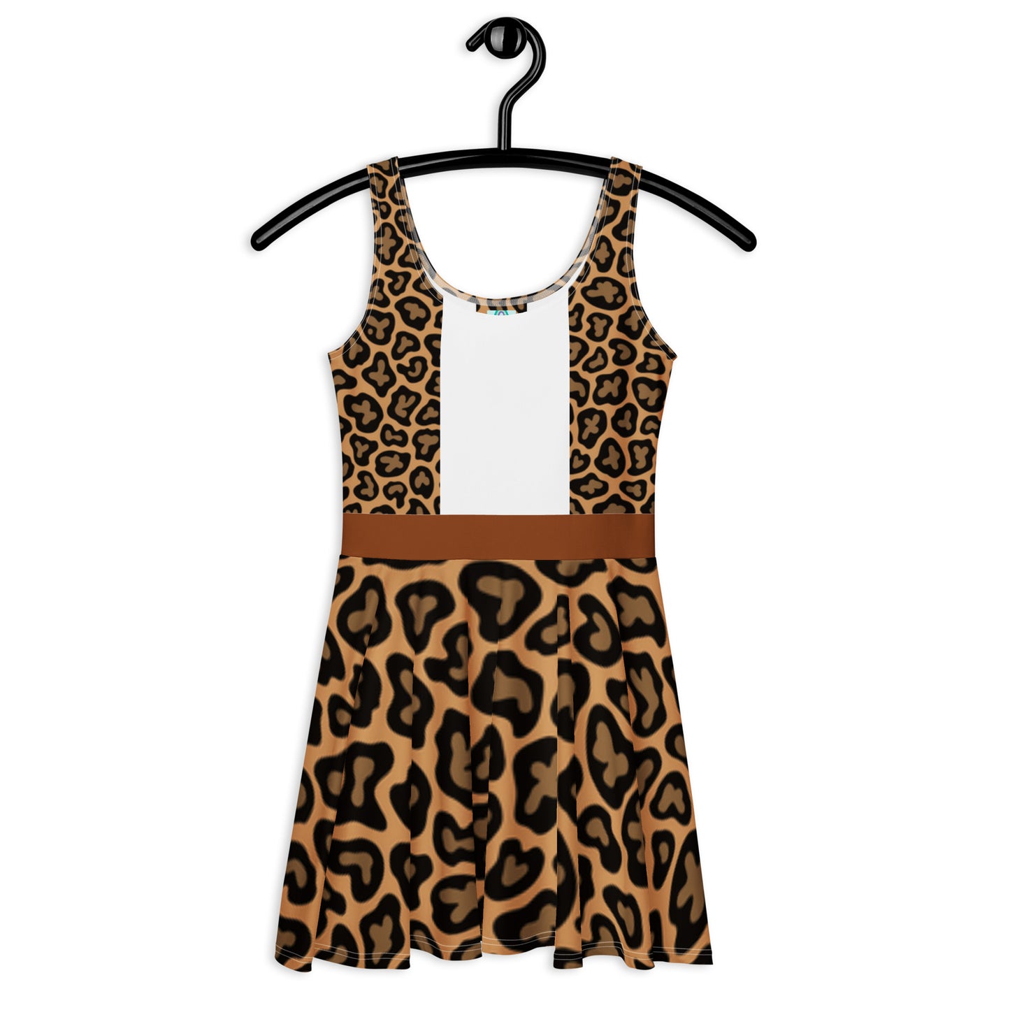 Cheetah Flare Dress-With Vest &Brown Belt Design