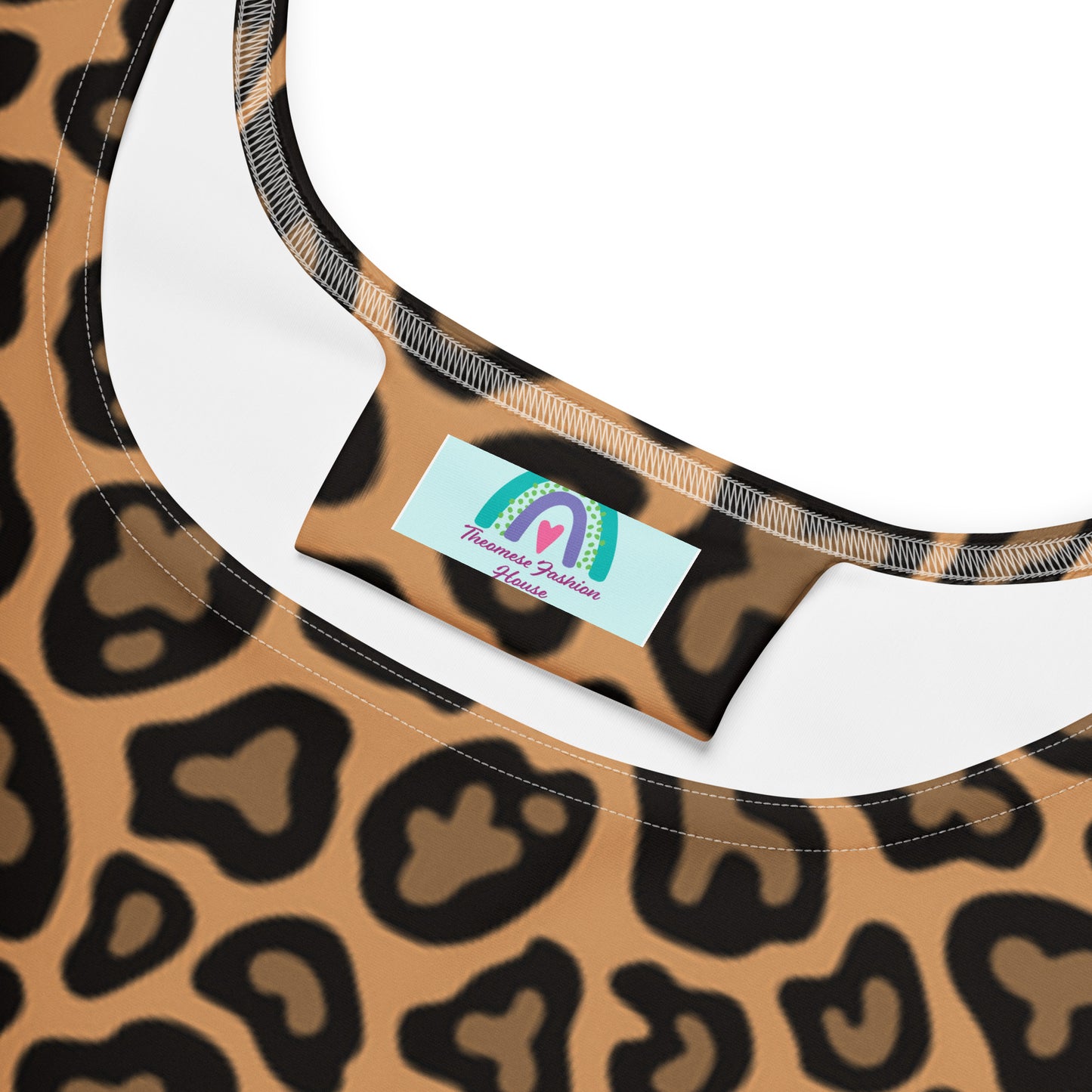 Cheetah Flare Dress-With Black Belt Design