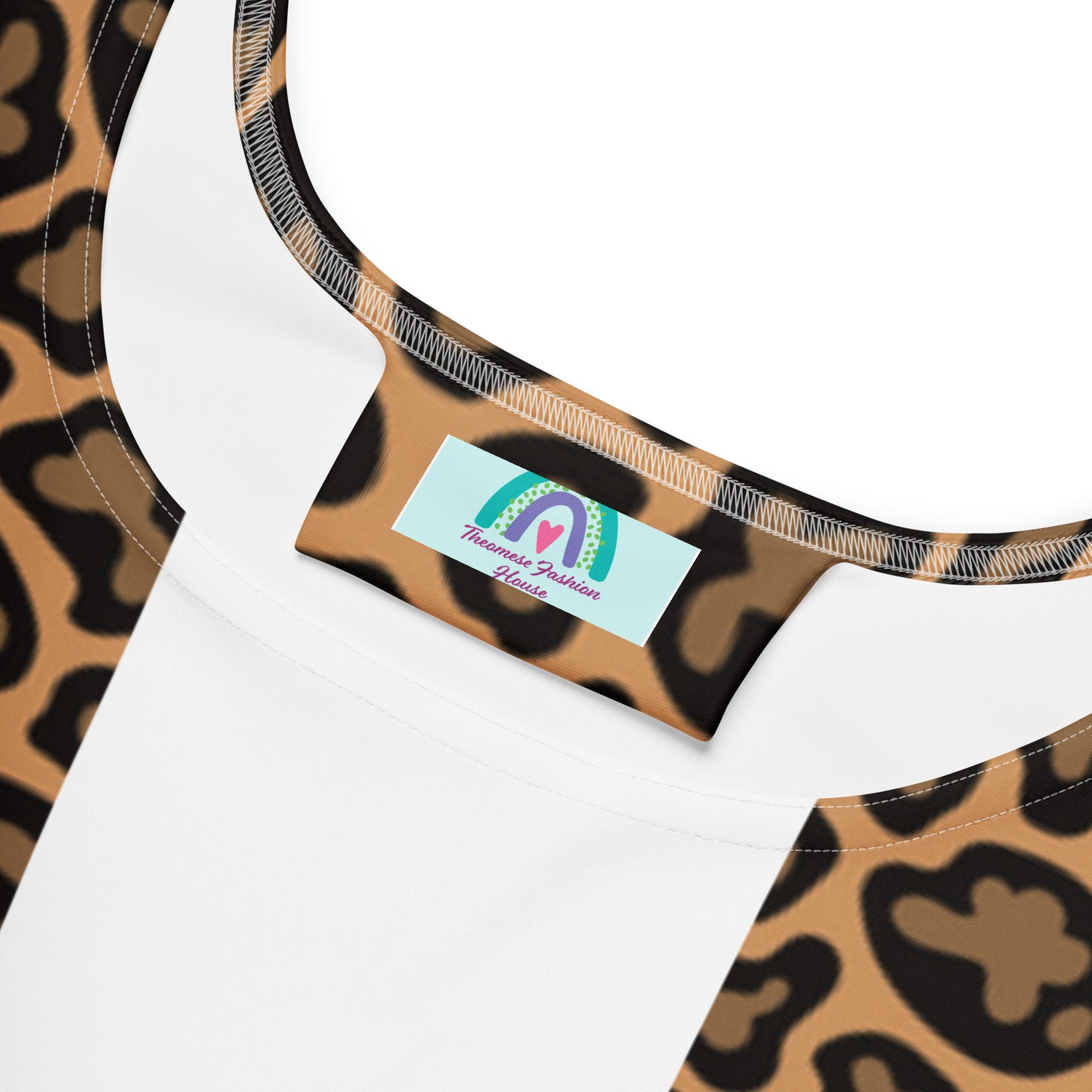 Cheetah Flare Dress-With vest&belt design