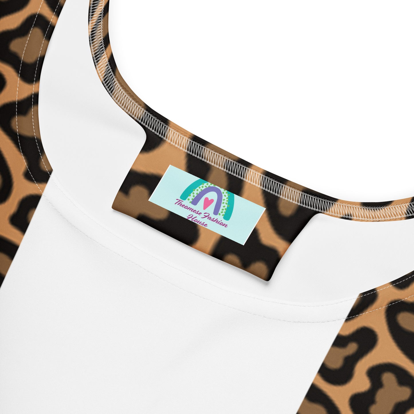 Cheetah Flare Dress-With Vest &Brown Belt Design