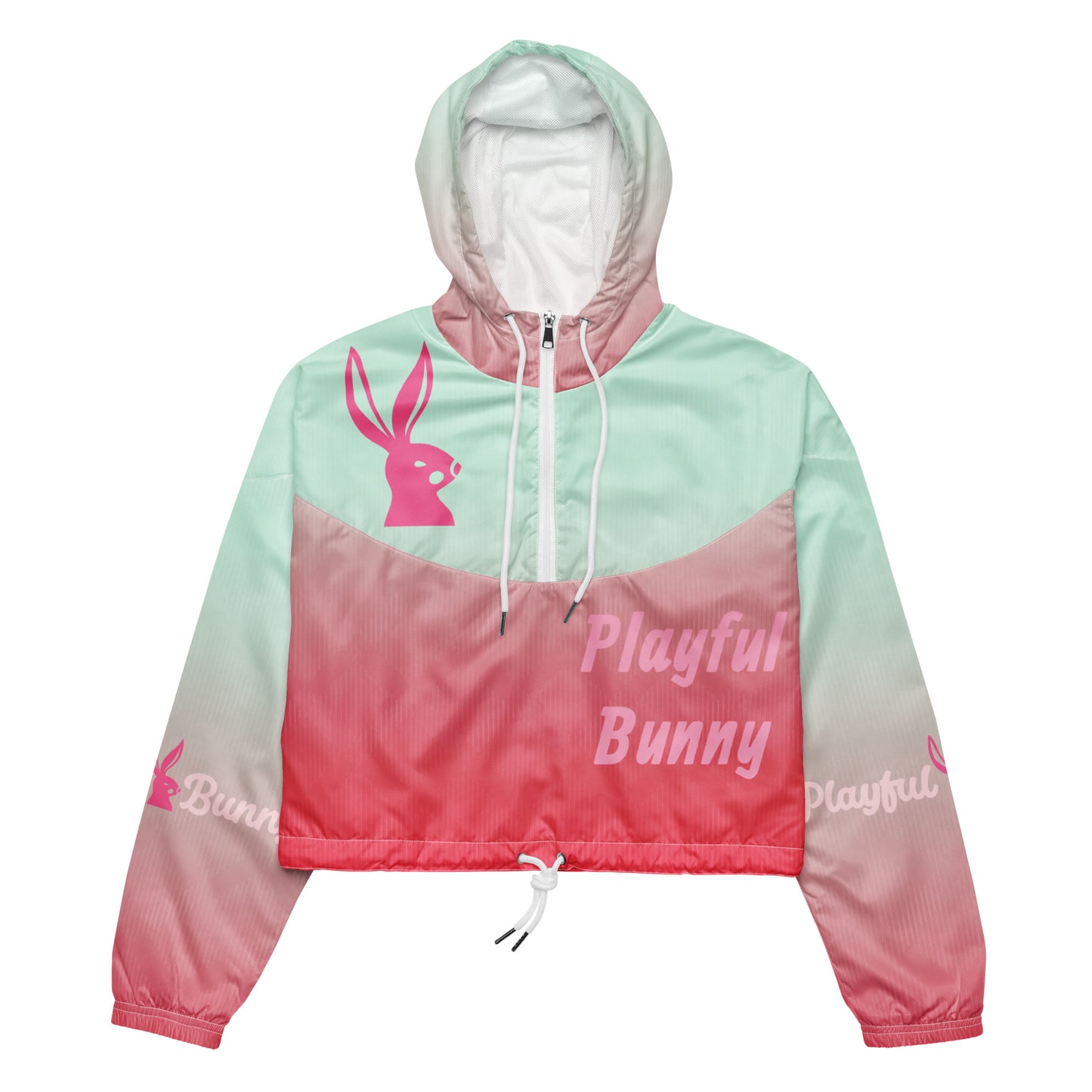Playful Bunny-Cropped Windbreaker