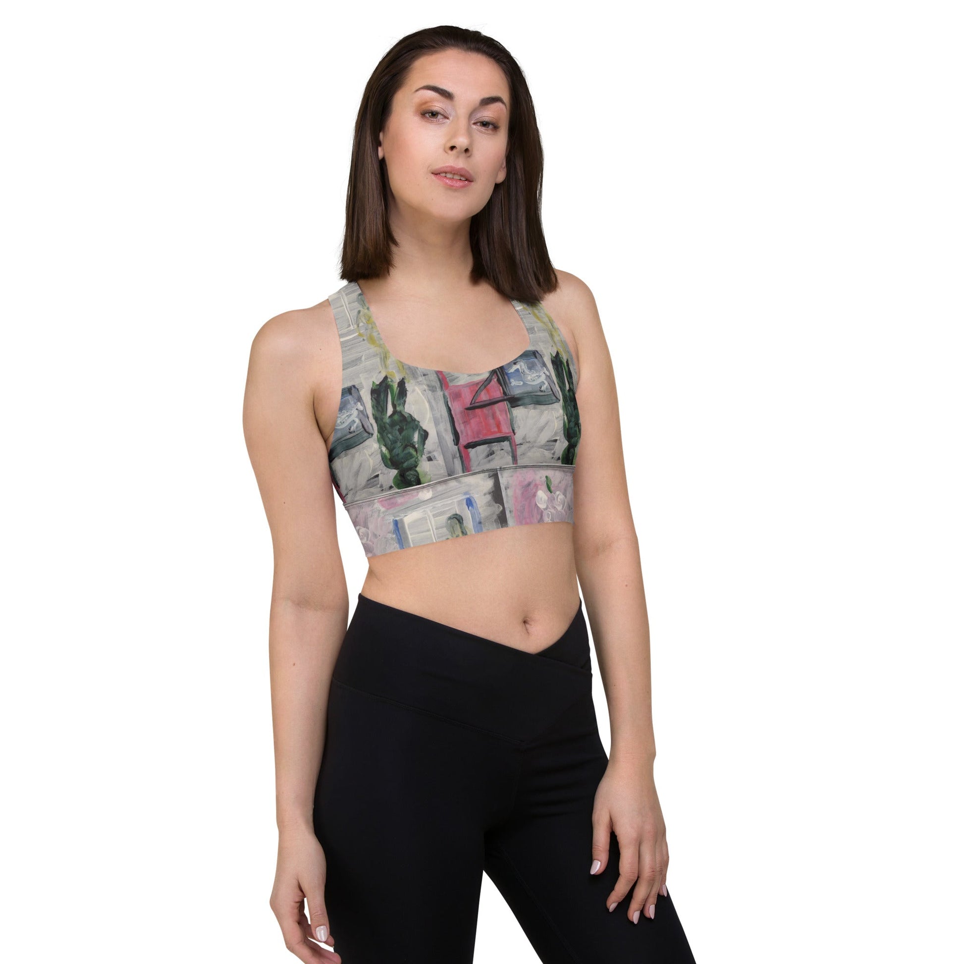 Art Galleria - Longline Sports Bra - Theomese Fashion House