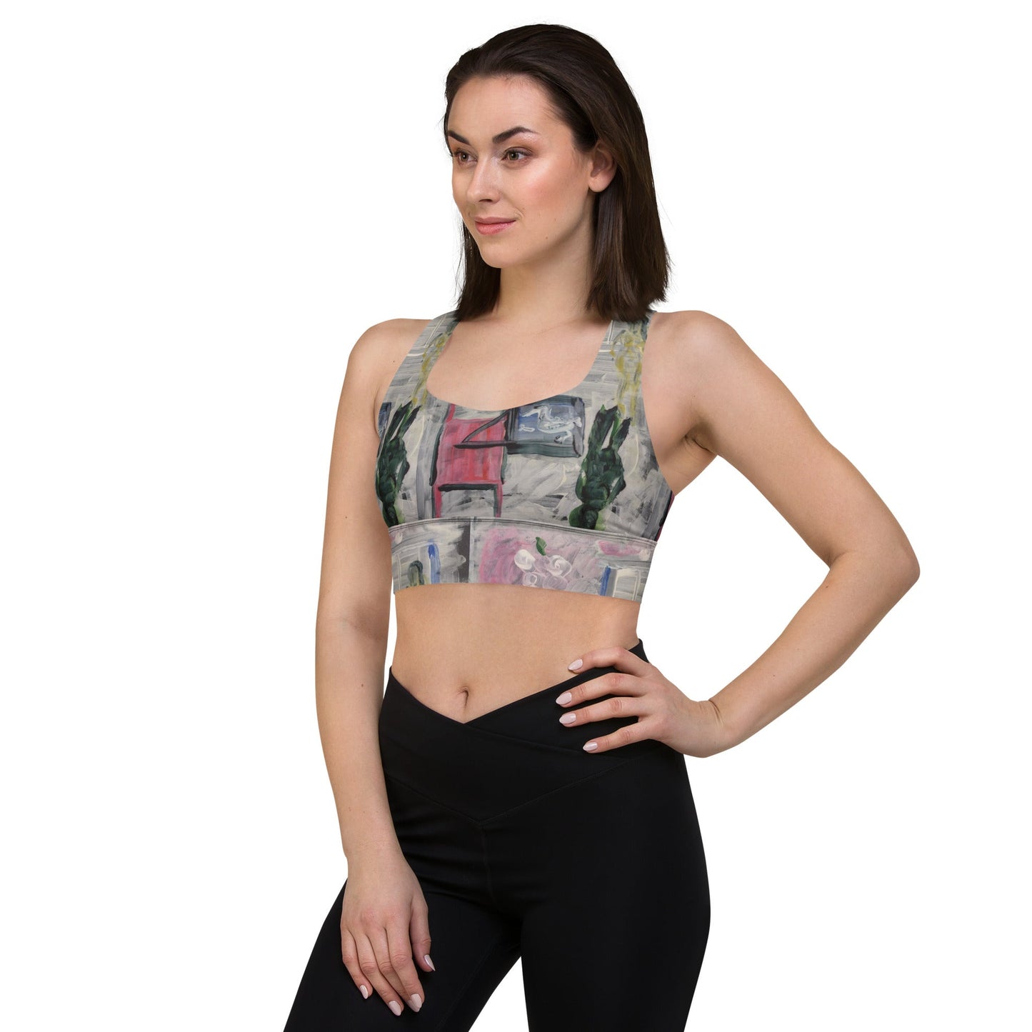 Art Galleria - Longline Sports Bra - Theomese Fashion House