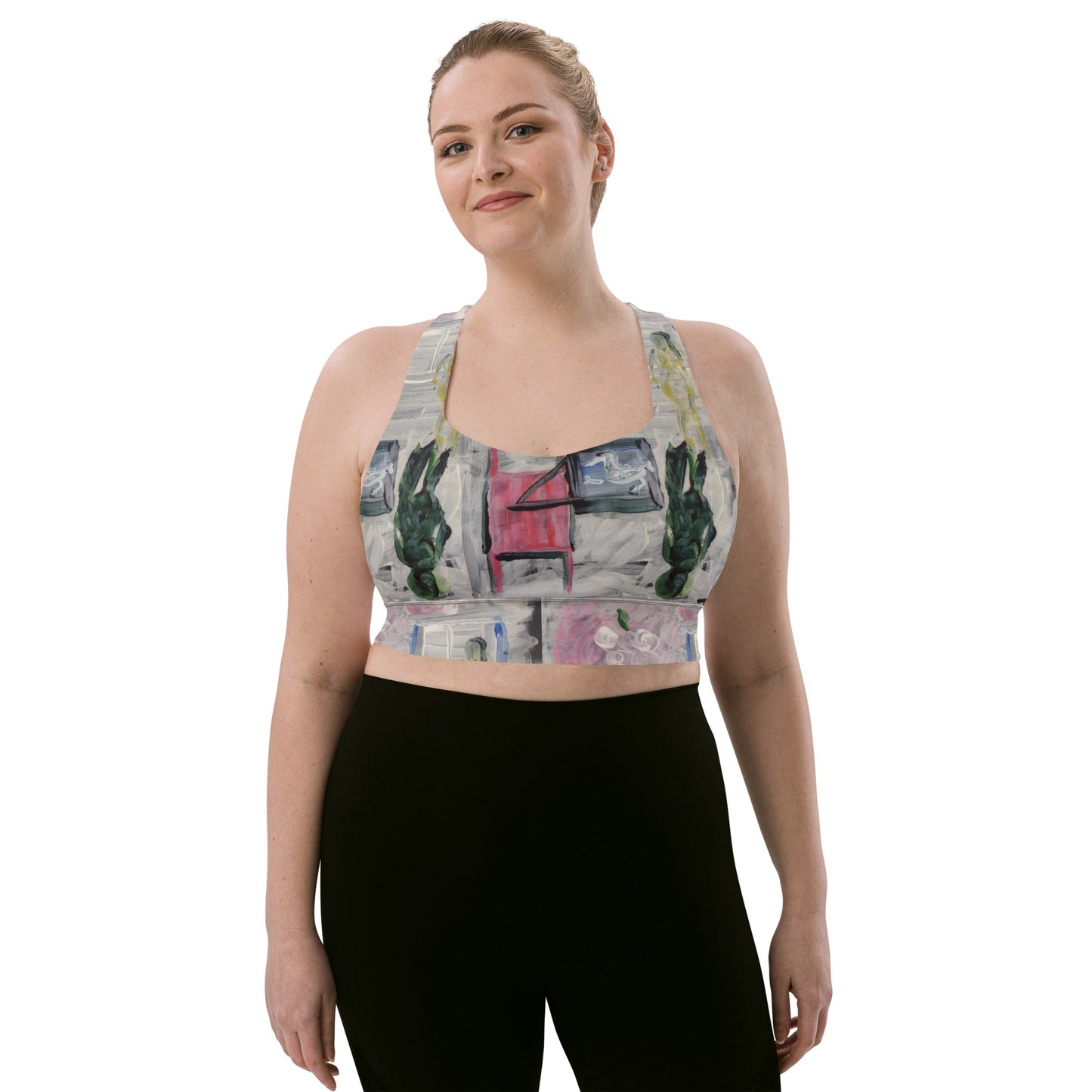 Art Galleria - Longline Sports Bra - Theomese Fashion House