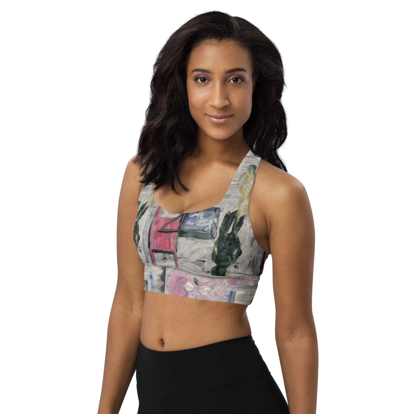 Art Galleria - Longline Sports Bra - Theomese Fashion House