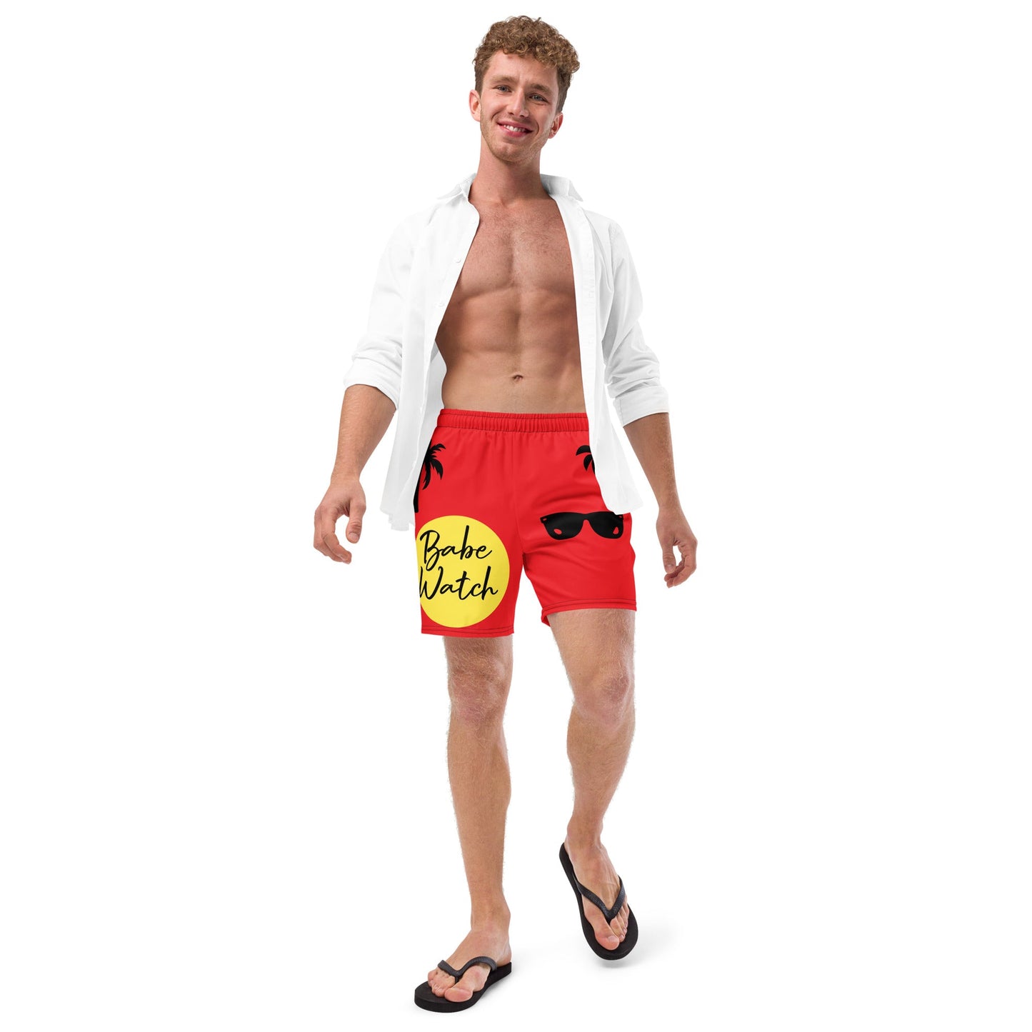 Babe Watch - Red Hot Swim Trunks (Version 2) - Theomese Fashion House